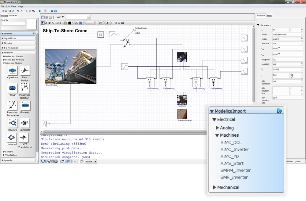 MapleSim™ 4.5 offers Modelica® import capabilities and an enhanced simulation engine